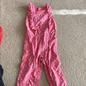 Pink Polka Dot Kids Jumpsuit